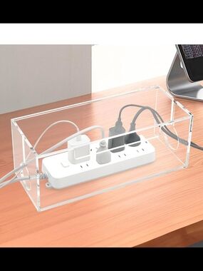 Clear Acrylic Power Strip Cable Organizer - Transparent NIB